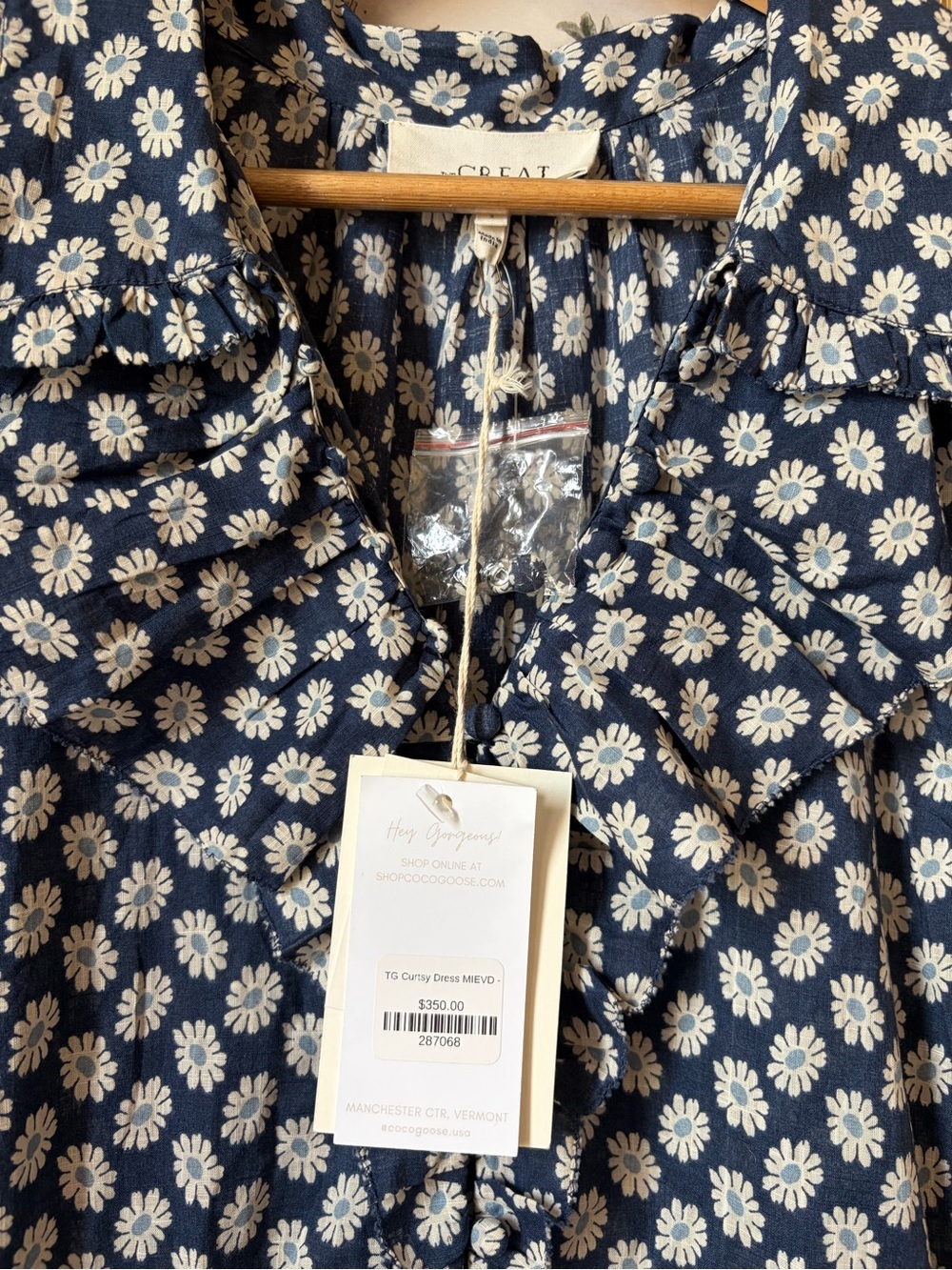 NWT The GREAT Curtsy Dress Blue Floral Large - Picture 13 of 13